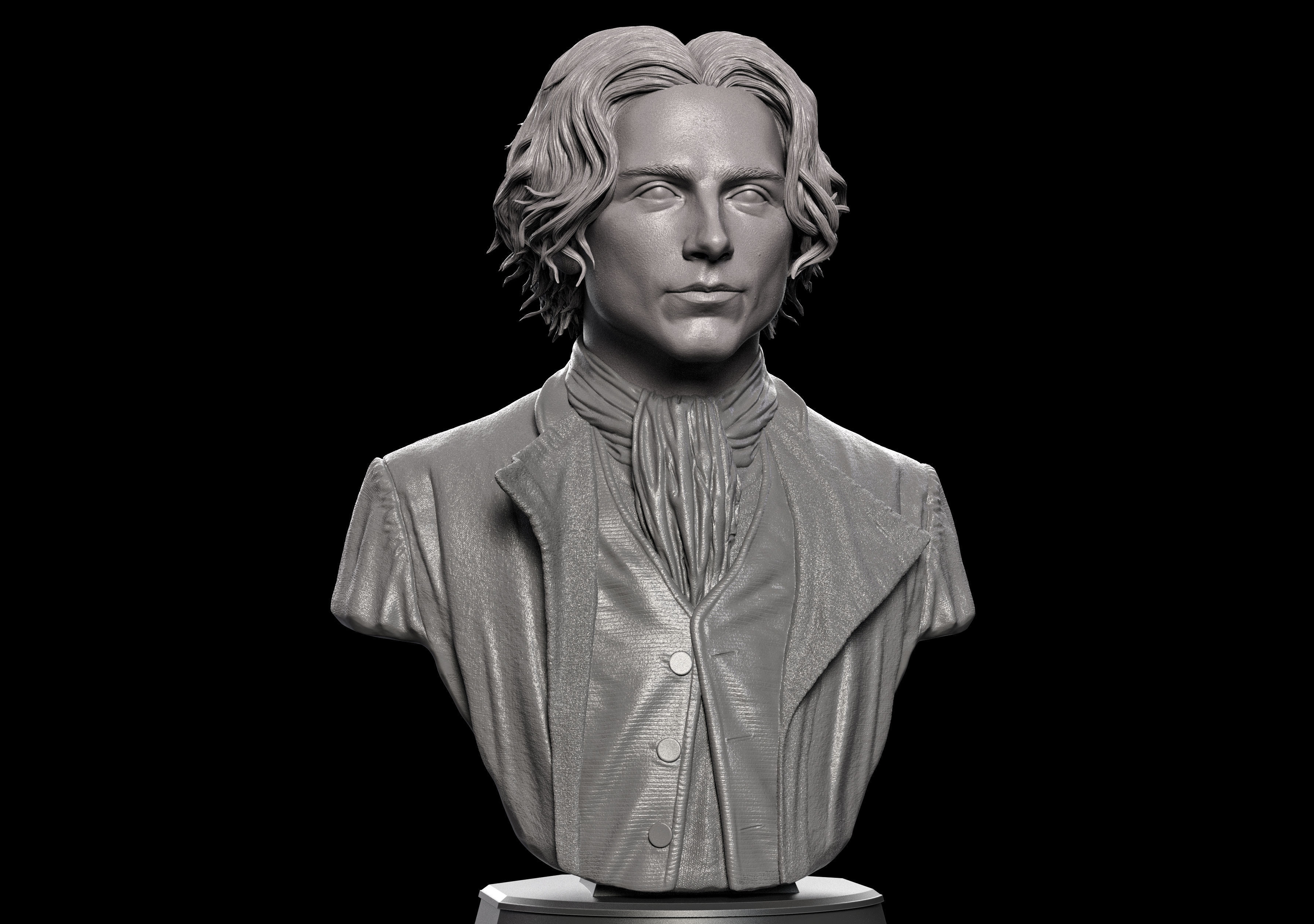 Wonka-Timothee Chalamet Bust 3D print model_3