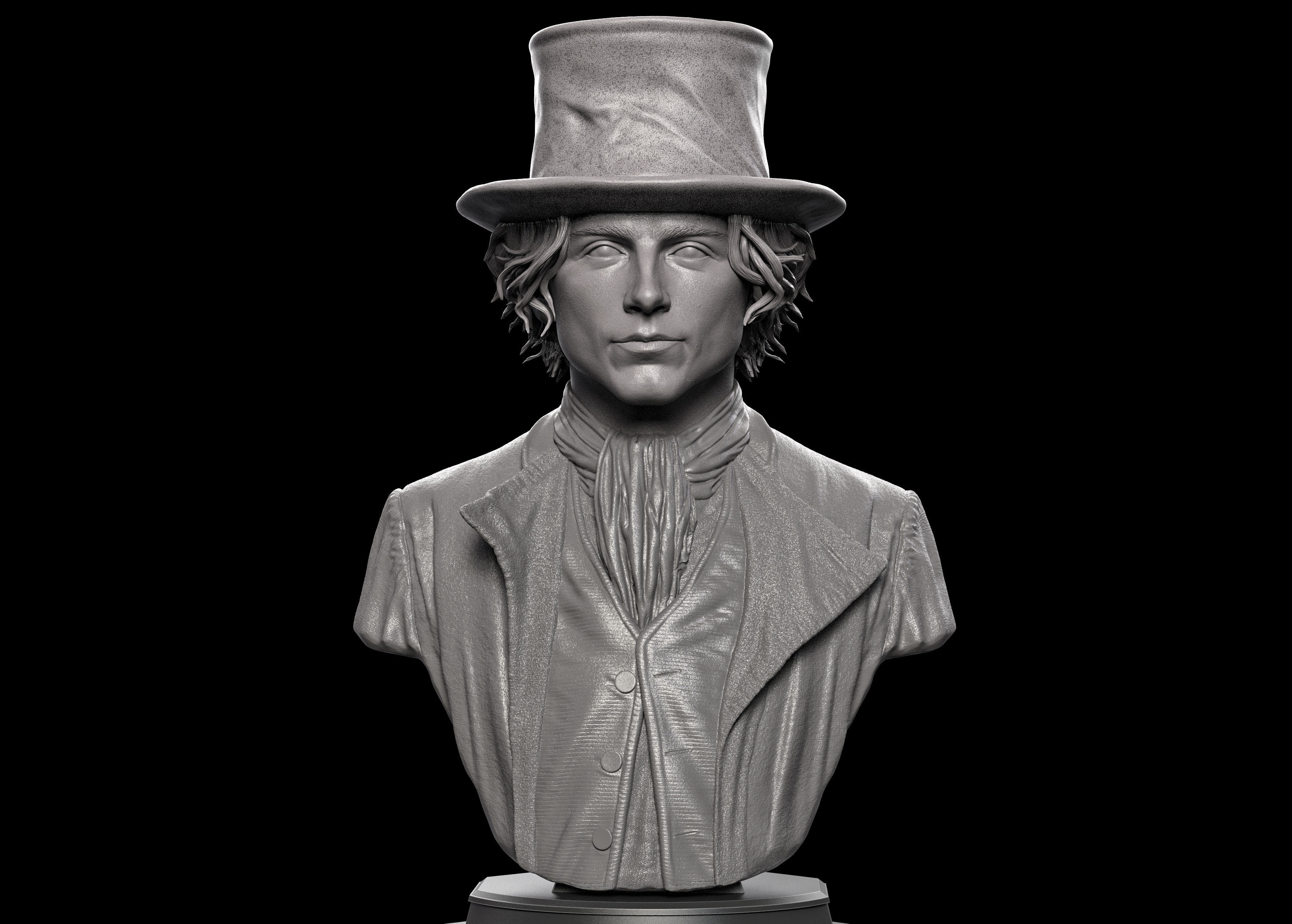Wonka-Timothee Chalamet Bust 3D print model_1