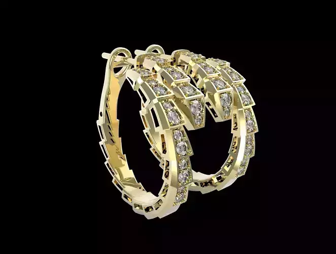 SERPENTI Bulgari Earrings Diamonds 3D print model