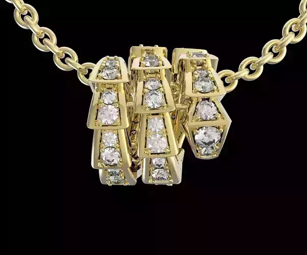 SERPENTI Bulgari Pandent Diamonds 3D print model