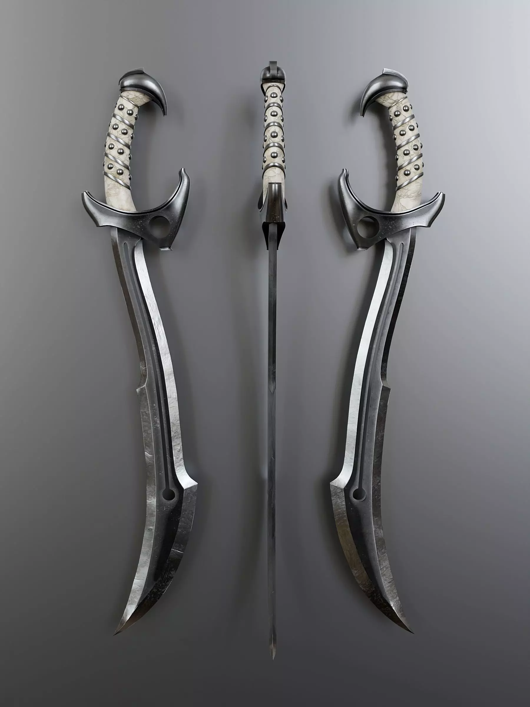 Fantasy Melee Weapon A1 Low-poly 3D model_0