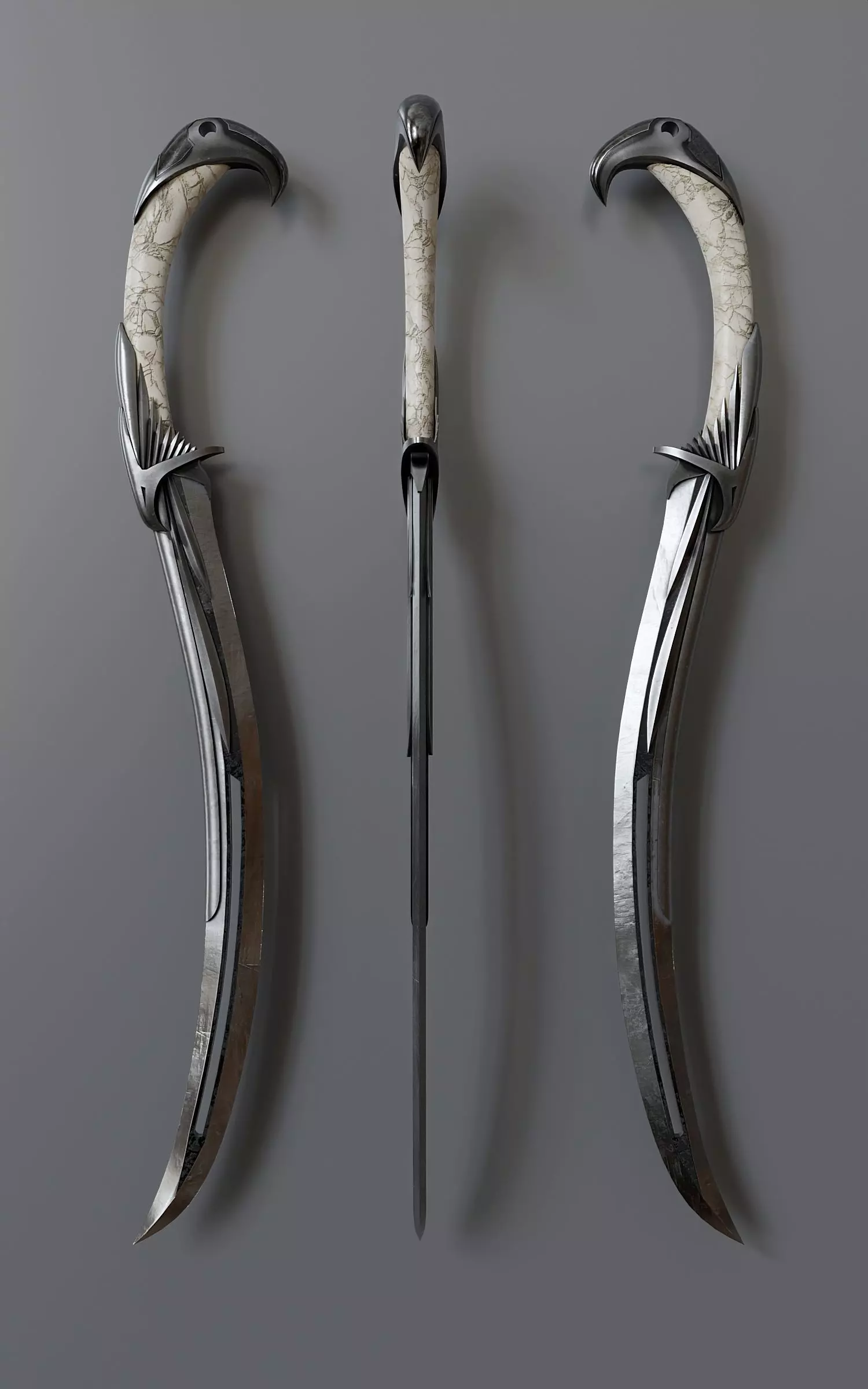 Fantasy Melee Weapon A2 Low-poly 3D model_0