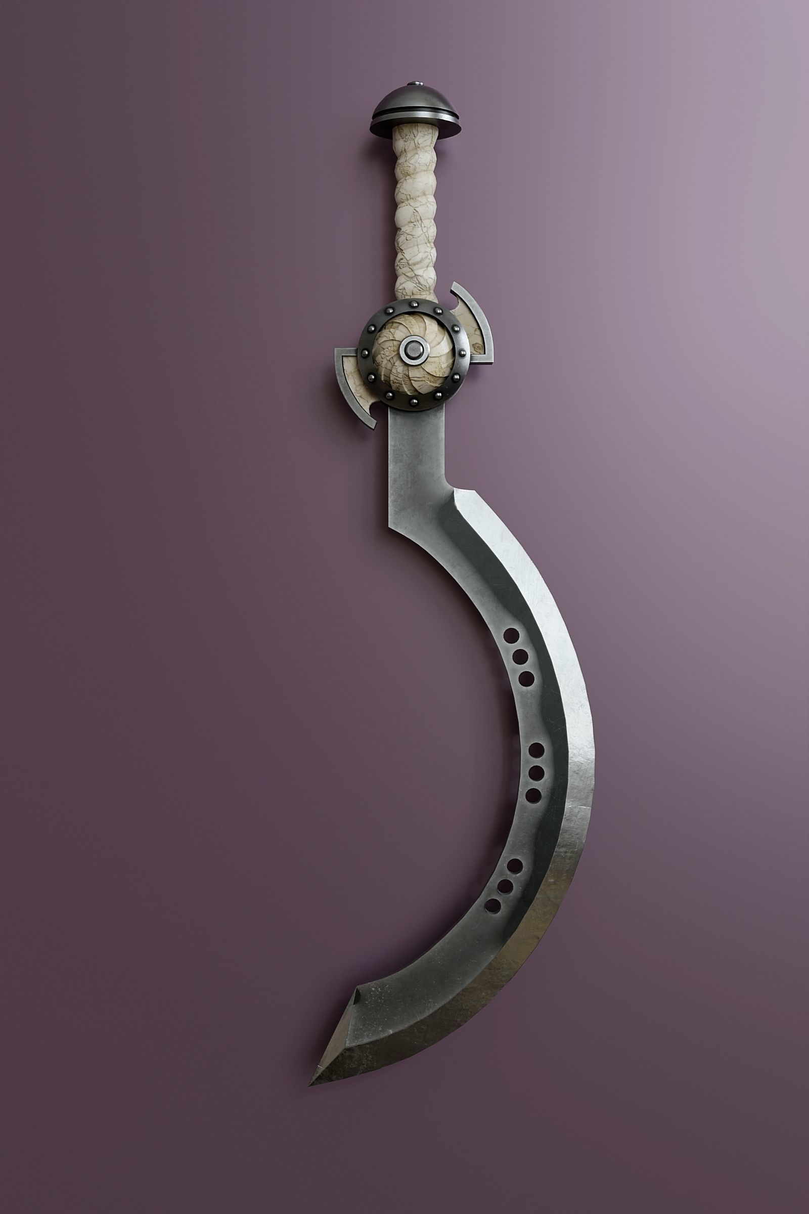 Fantasy Melee Weapon A4 Low-poly 3D model_1