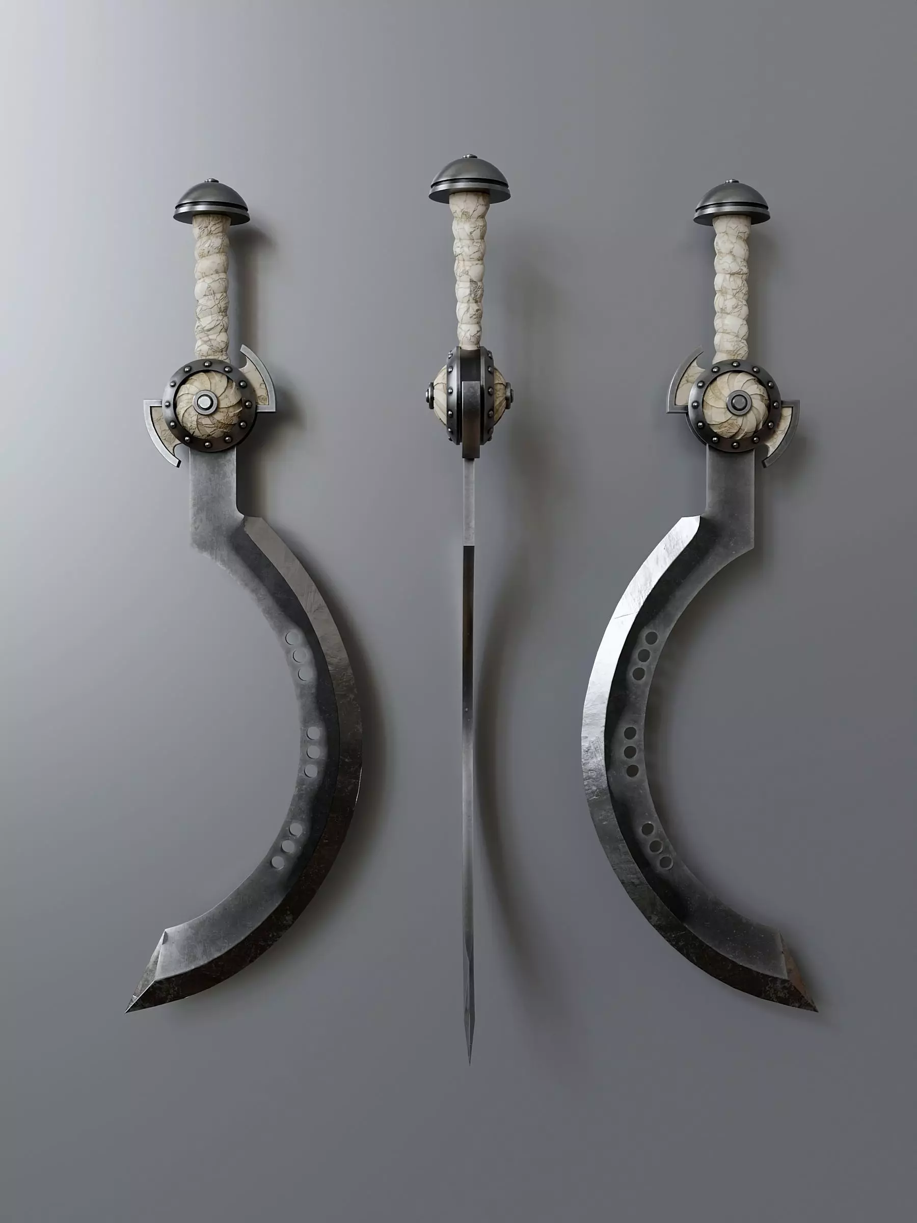 Fantasy Melee Weapon A4 Low-poly 3D model_0