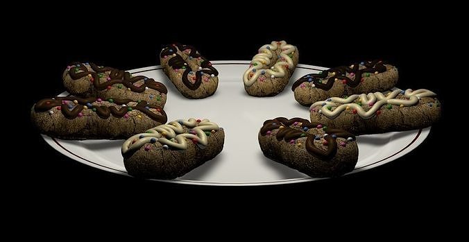 Plate of cookies Free 3D model