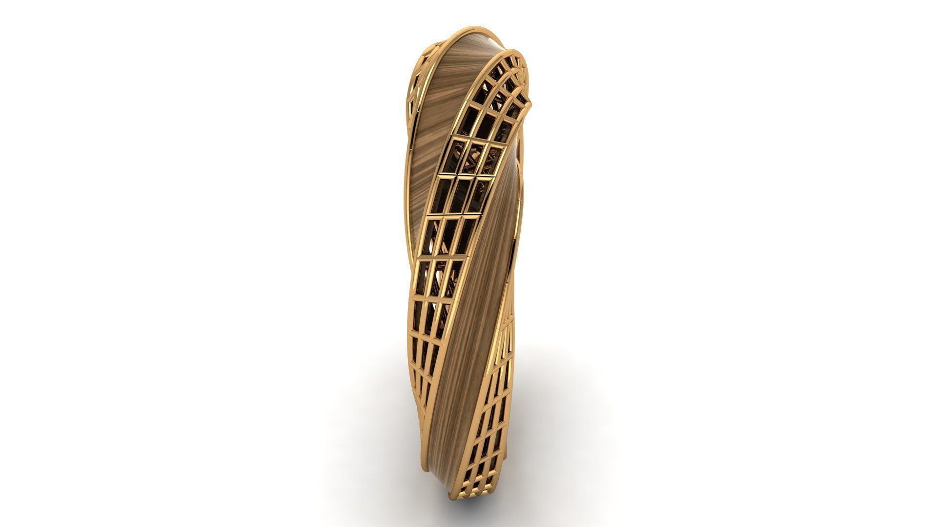 twist jali ring 3D print model_1