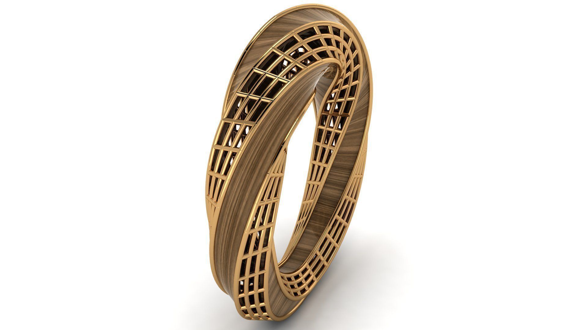 twist jali ring 3D print model_2