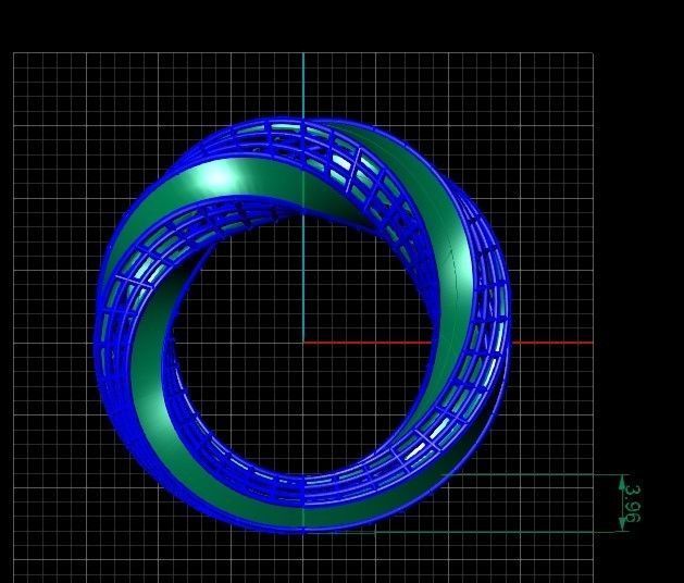twist jali ring 3D print model_3