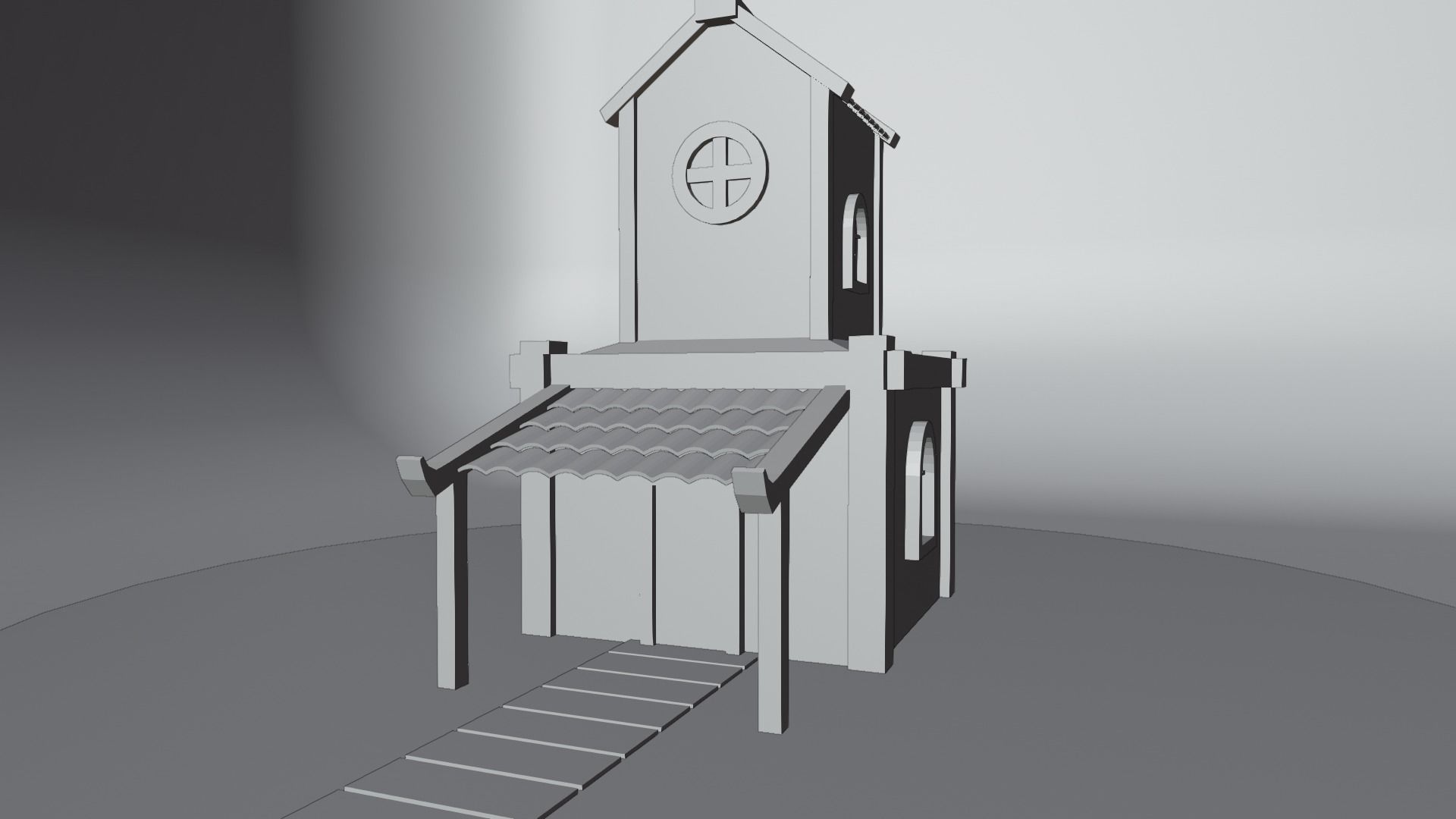 Low poly game ready house Free low-poly 3D model_5