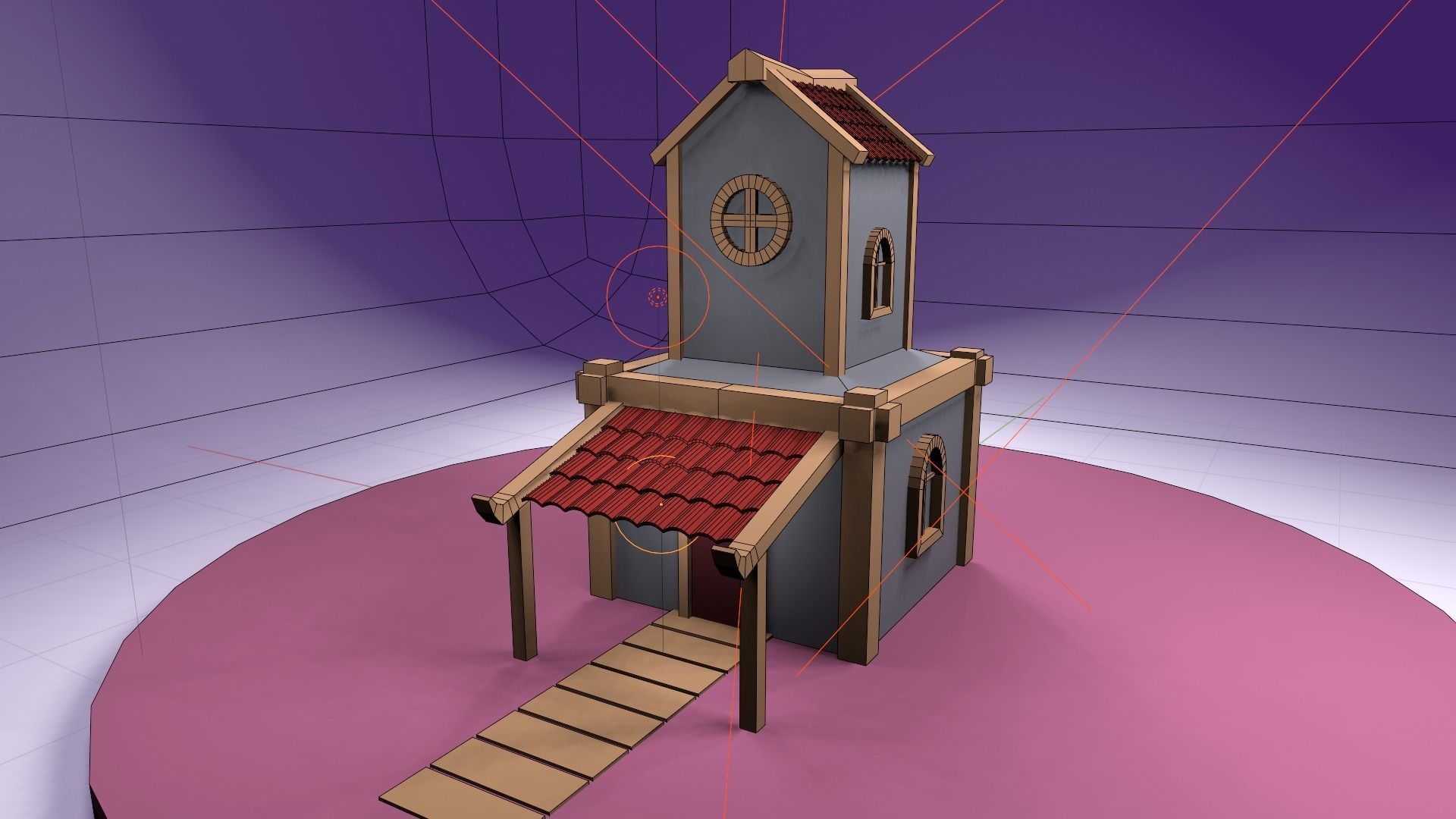 Low poly game ready house Free low-poly 3D model_9
