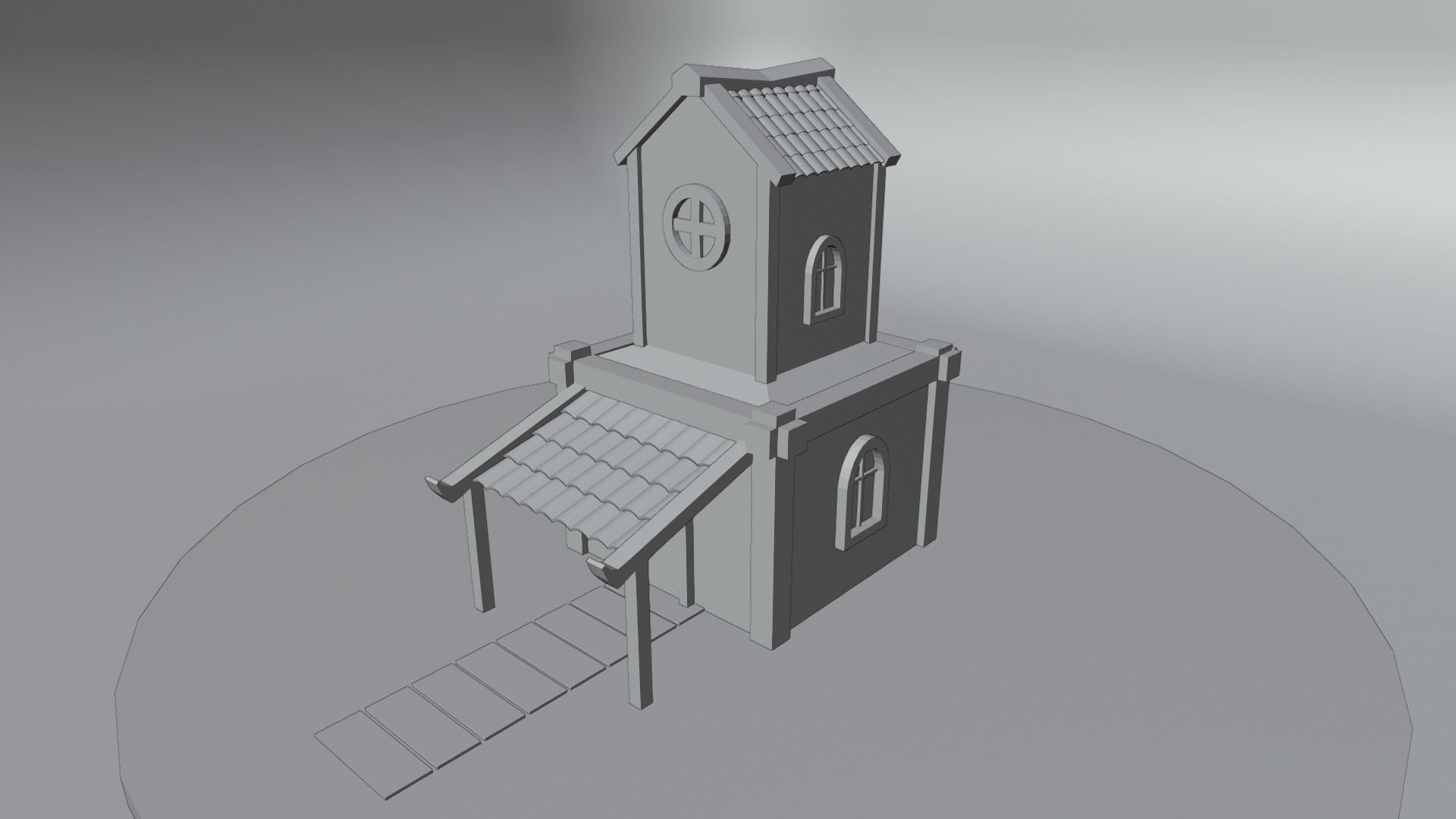 Low poly game ready house Free low-poly 3D model_4