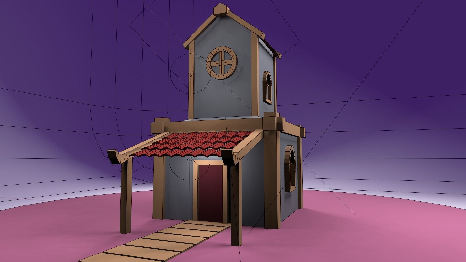 Low poly game ready house Free low-poly 3D model_10