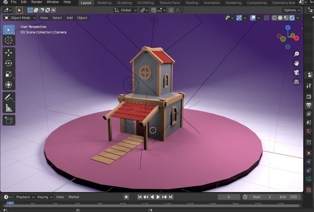 Low poly game ready house Free low-poly 3D model_11