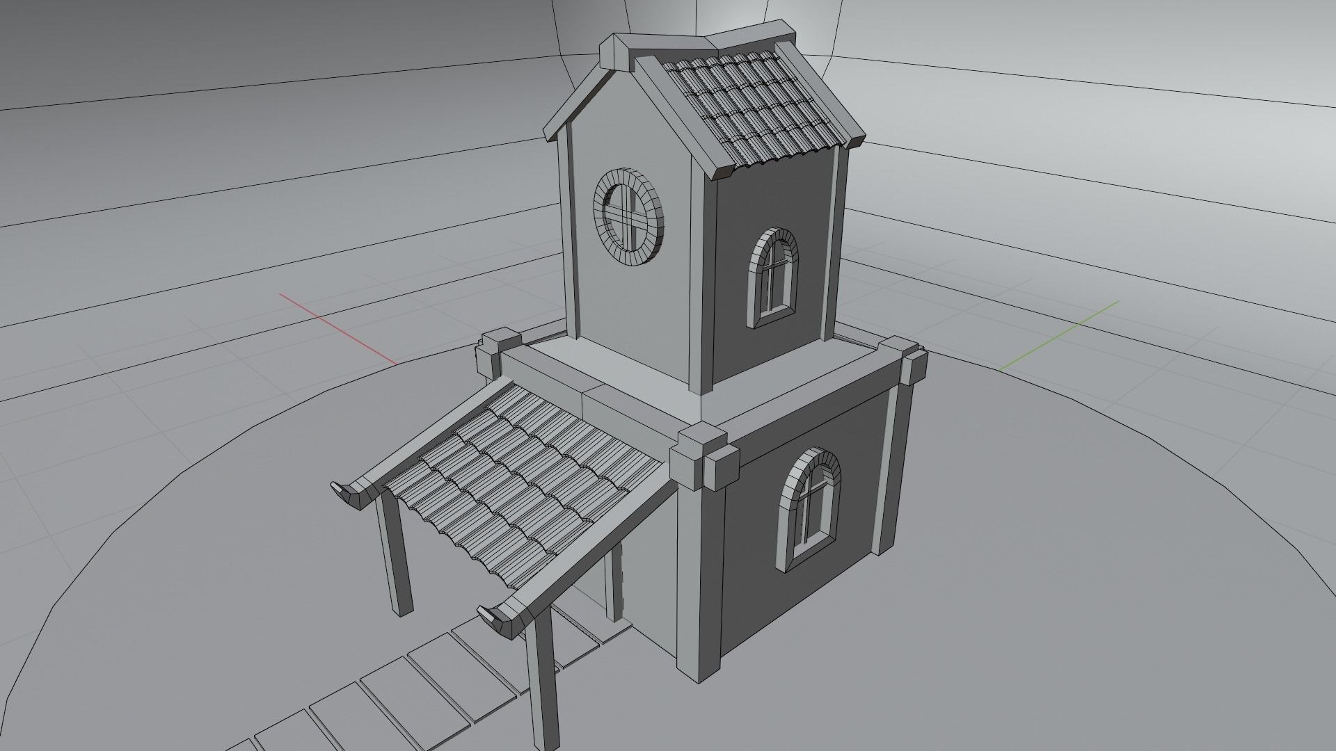 Low poly game ready house Free low-poly 3D model_8
