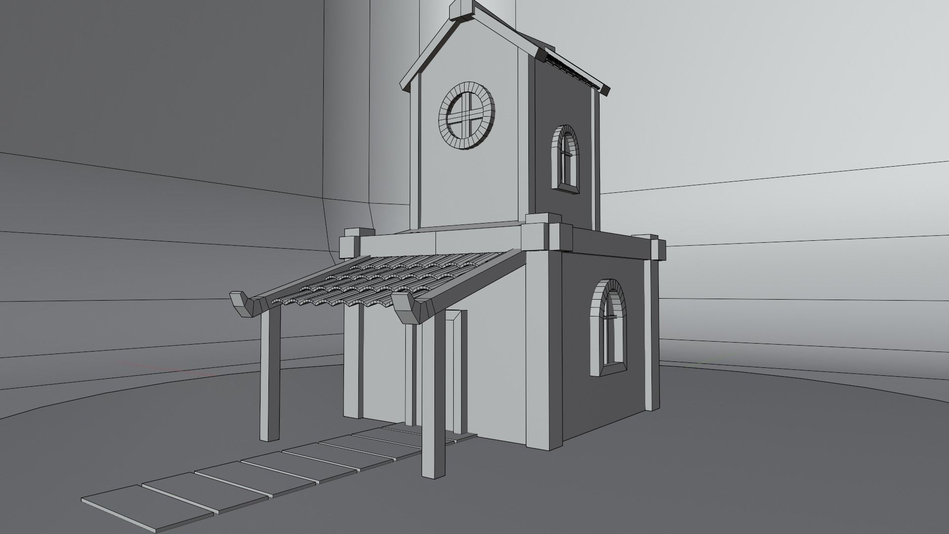 Low poly game ready house Free low-poly 3D model_6