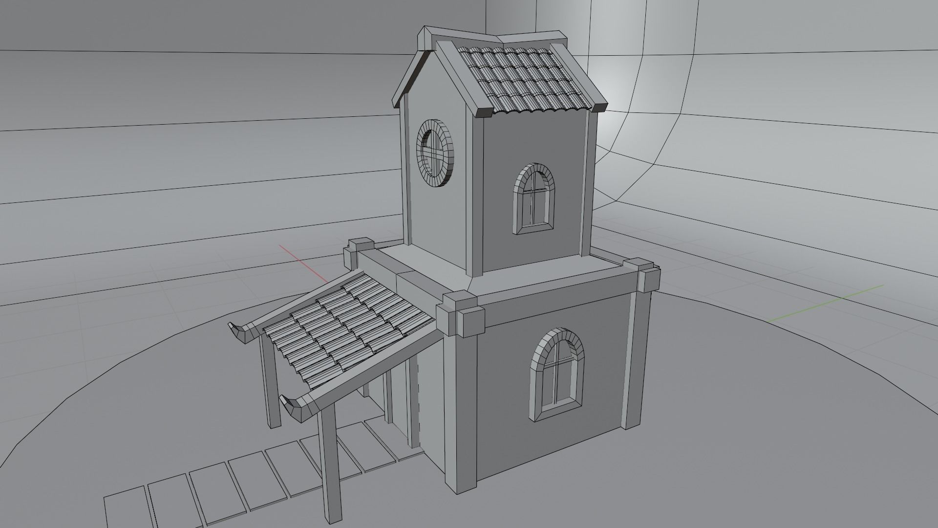 Low poly game ready house Free low-poly 3D model_7