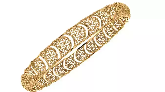121 Intricate Crescent Bloom Bangle 16gram