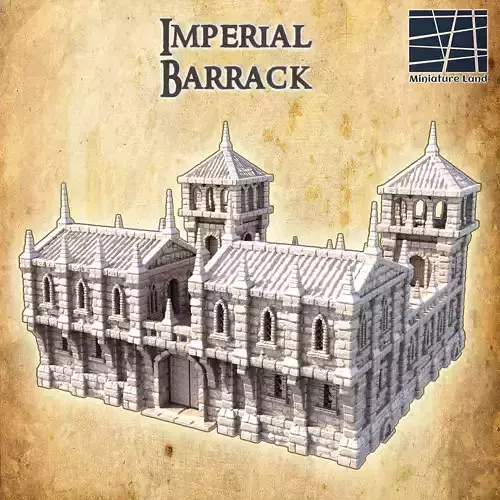 Imperial Barracks Tabletop Terrain 28 MM 3D print model