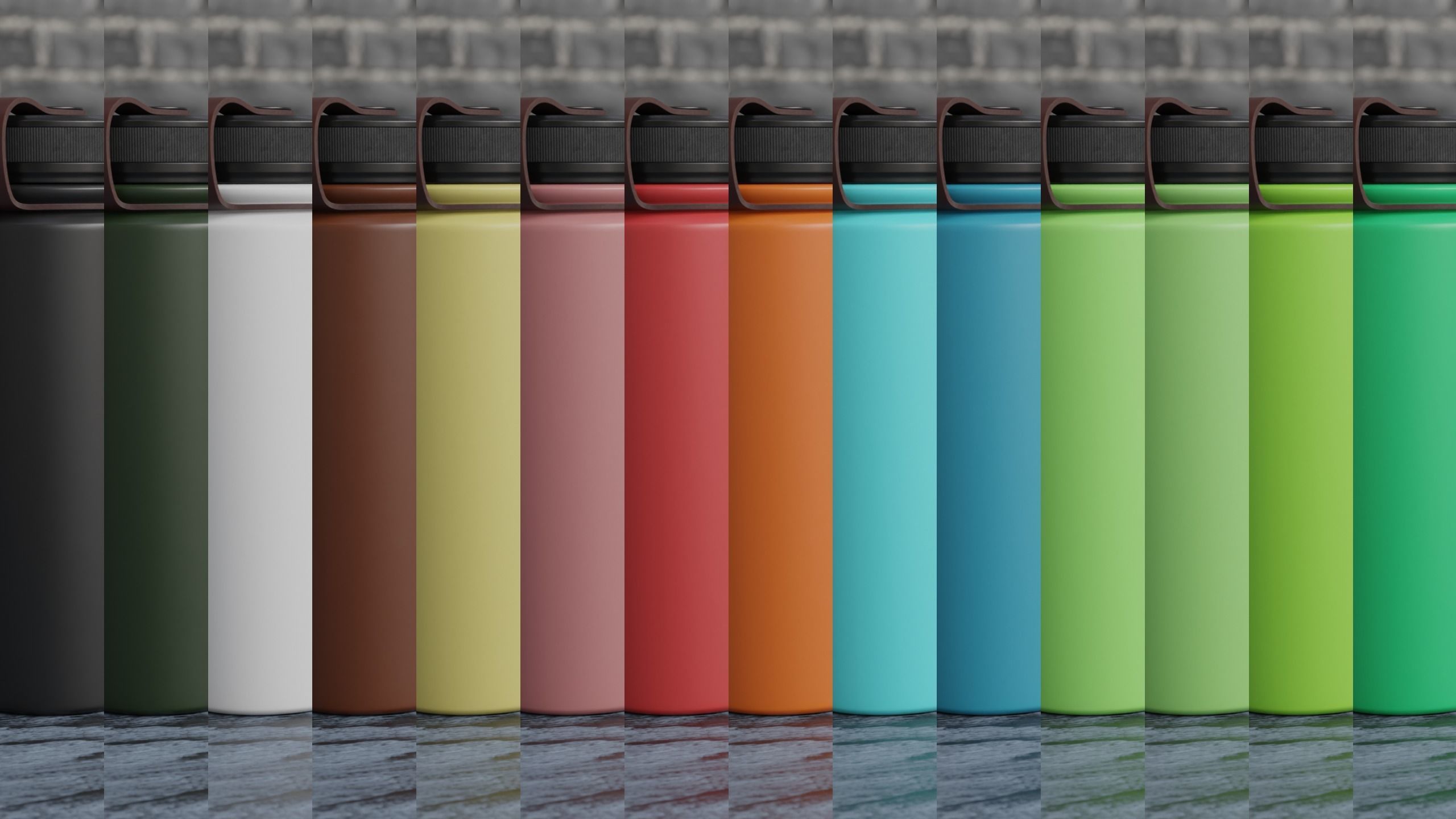 Water Bottle Steel Flask Different Colors Real Size 3D model_6