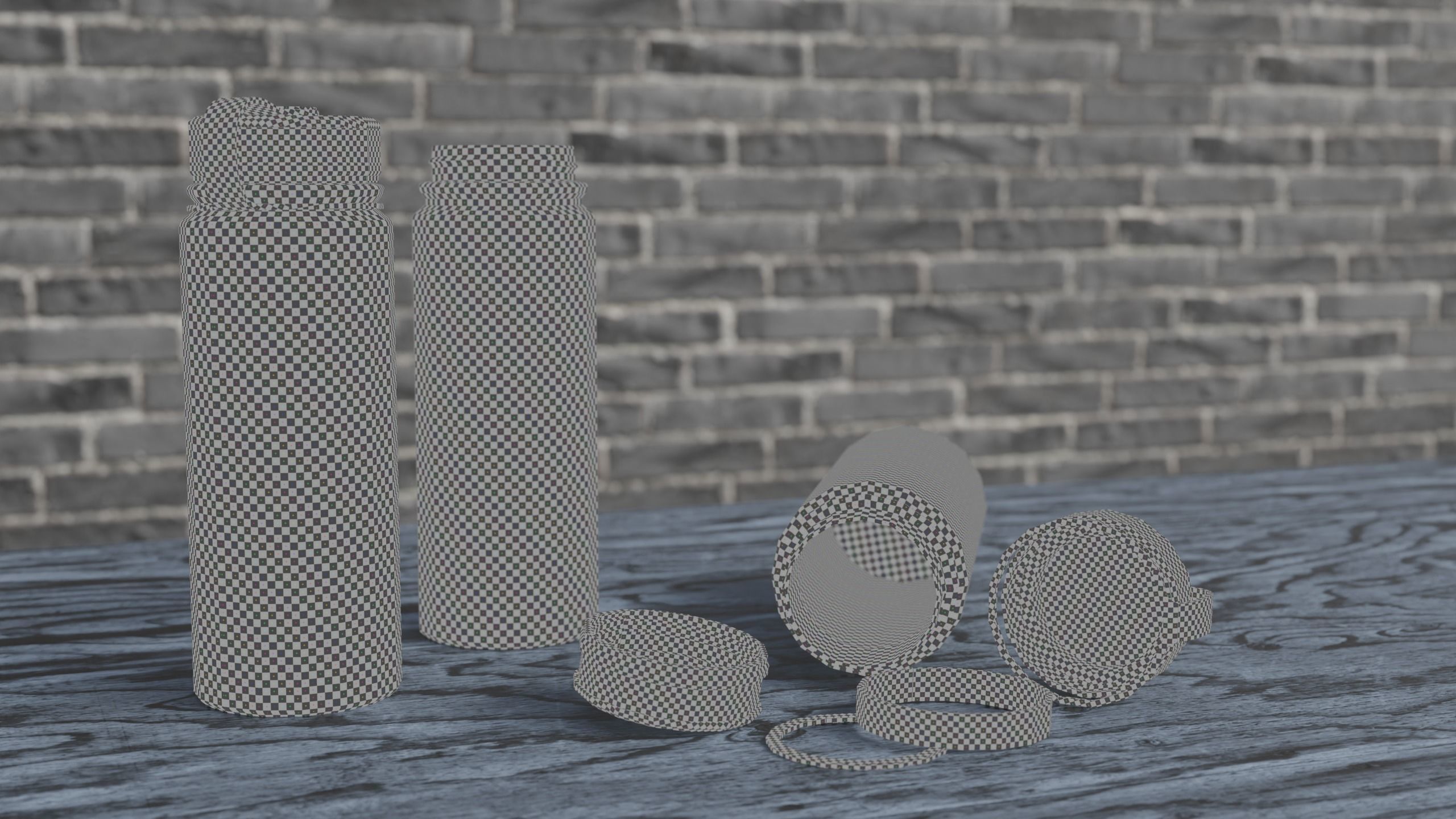 Water Bottle Steel Flask Different Colors Real Size 3D model_13