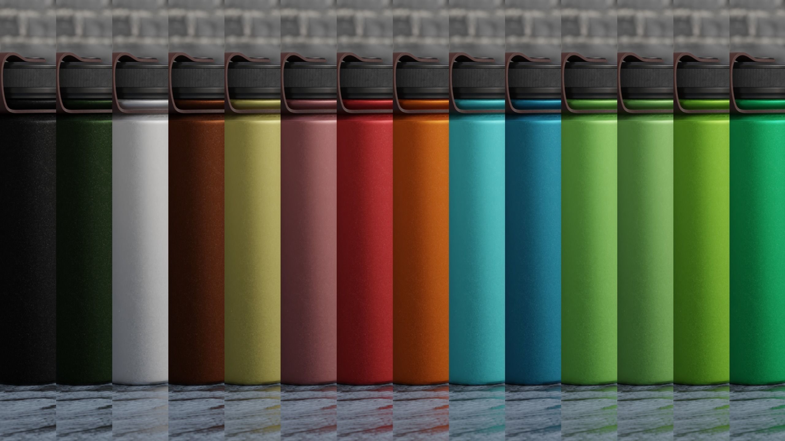 Water Bottle Steel Flask Different Colors Real Size 3D model_7