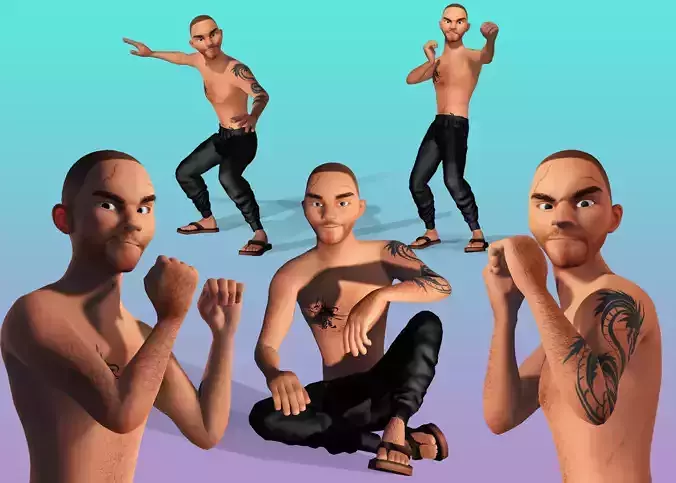 Funny 3D Cartoon Ninja Character Pixar Style