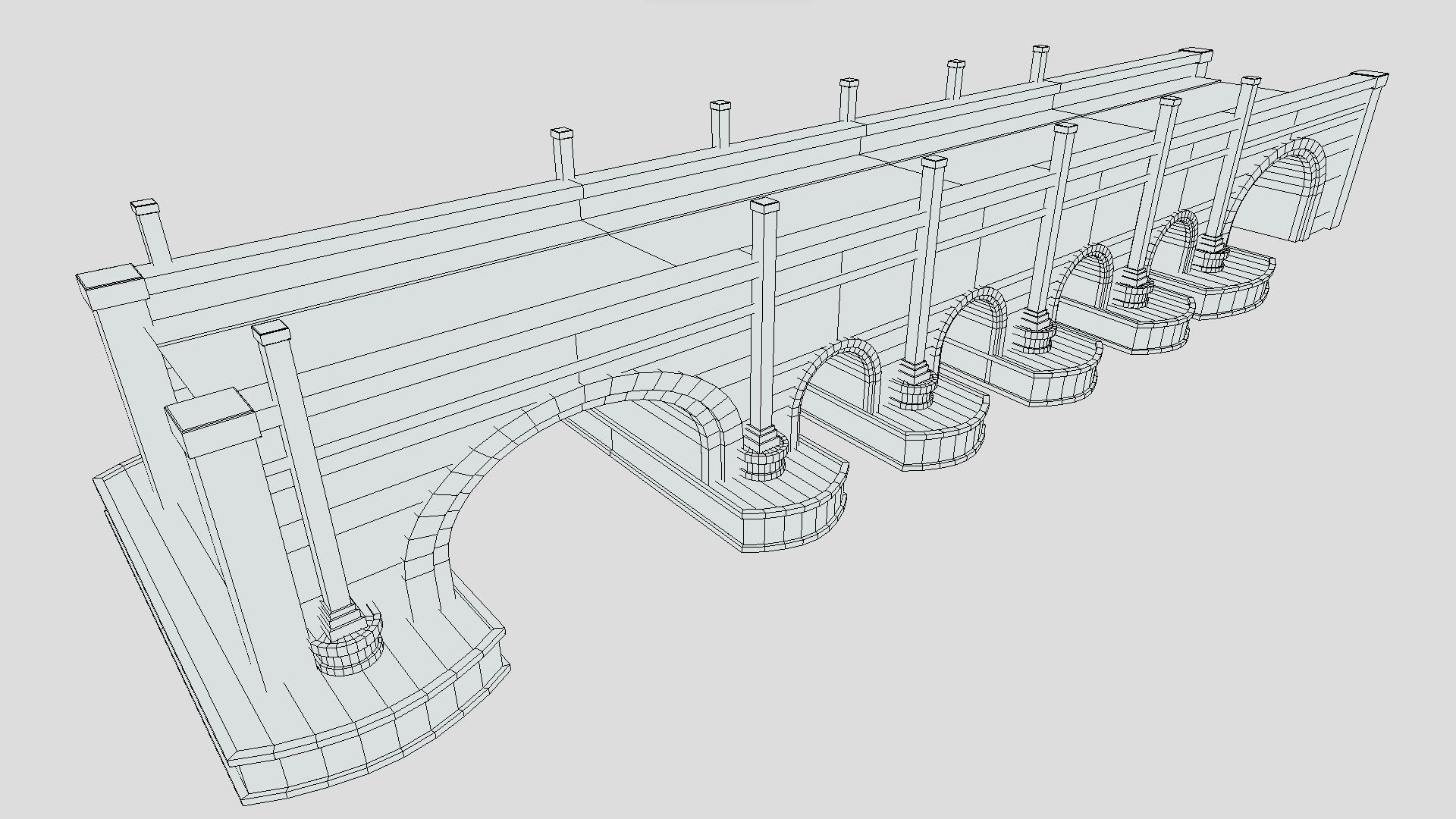 Modular Viaduct bridge Low-poly 3D model_5