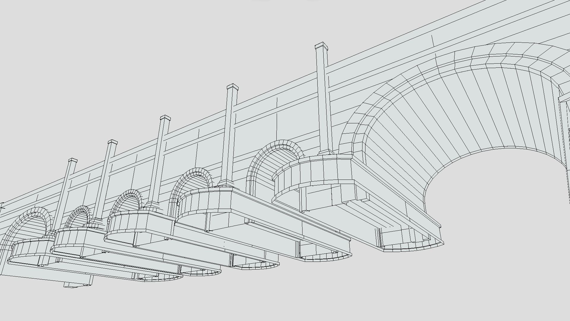 Modular Viaduct bridge Low-poly 3D model_6