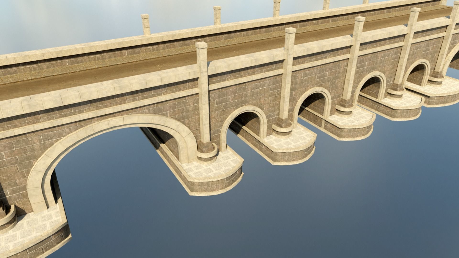 Modular Viaduct bridge Low-poly 3D model_2