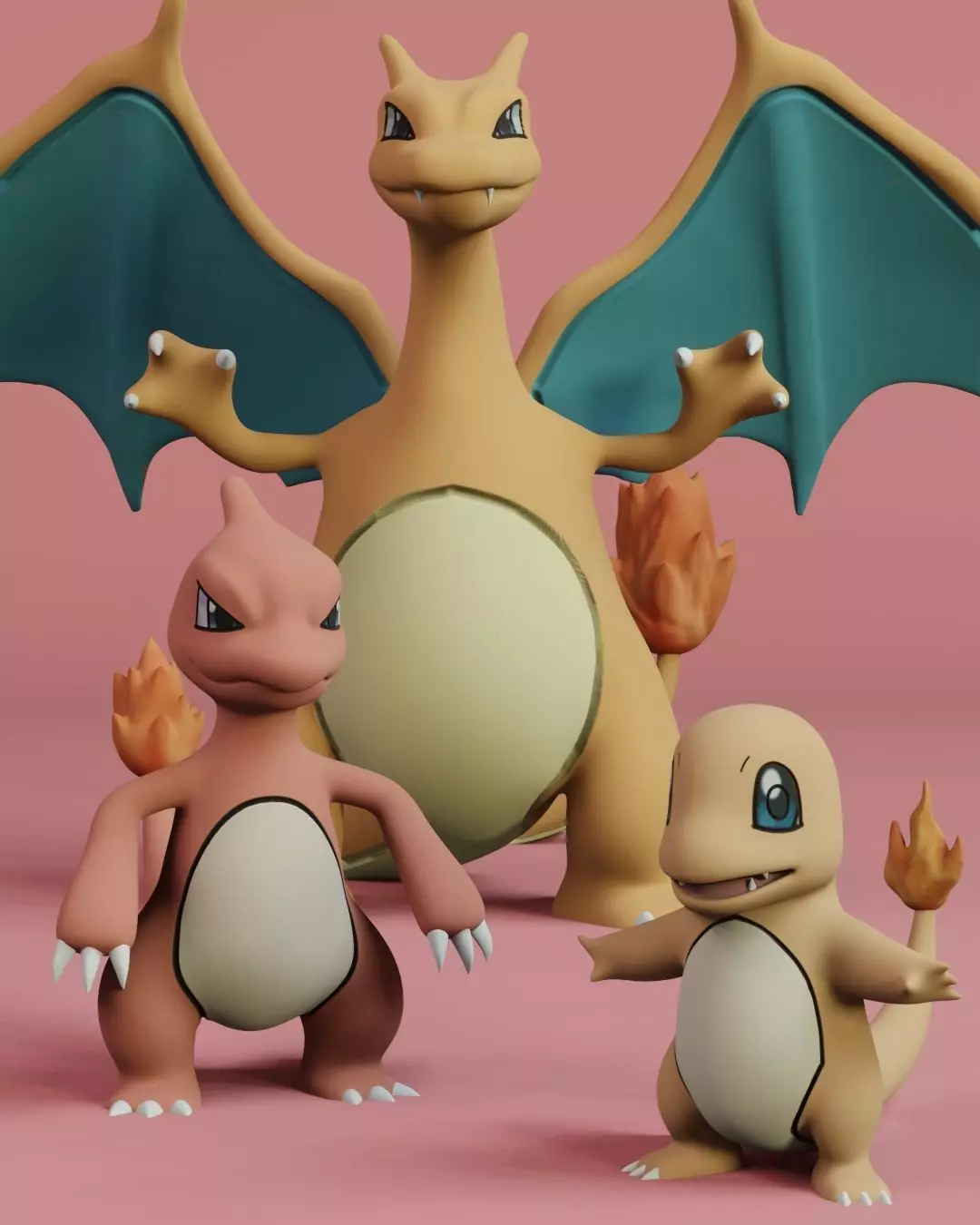 Charmander Evolution Pack 3D print model_0