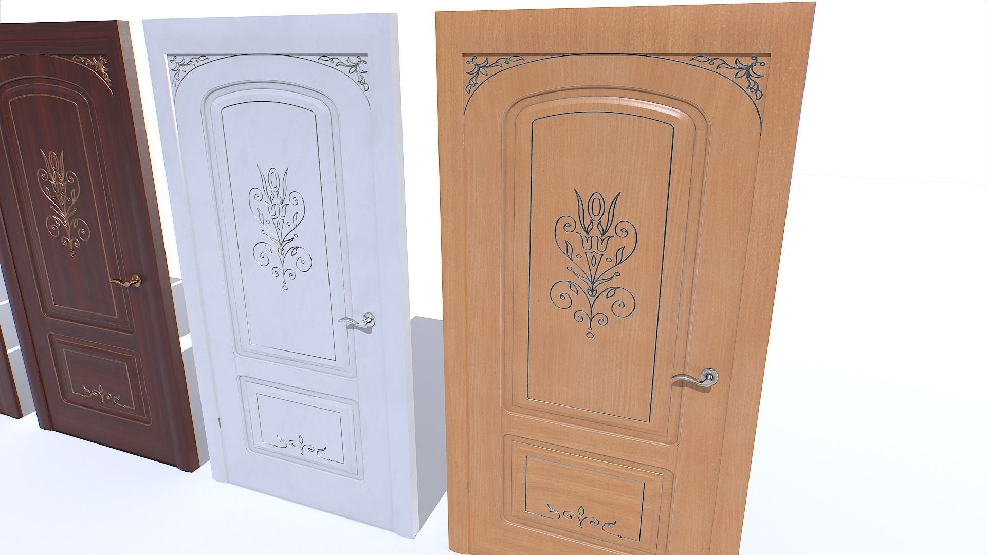 Classic Door pack Low-poly 3D model_5