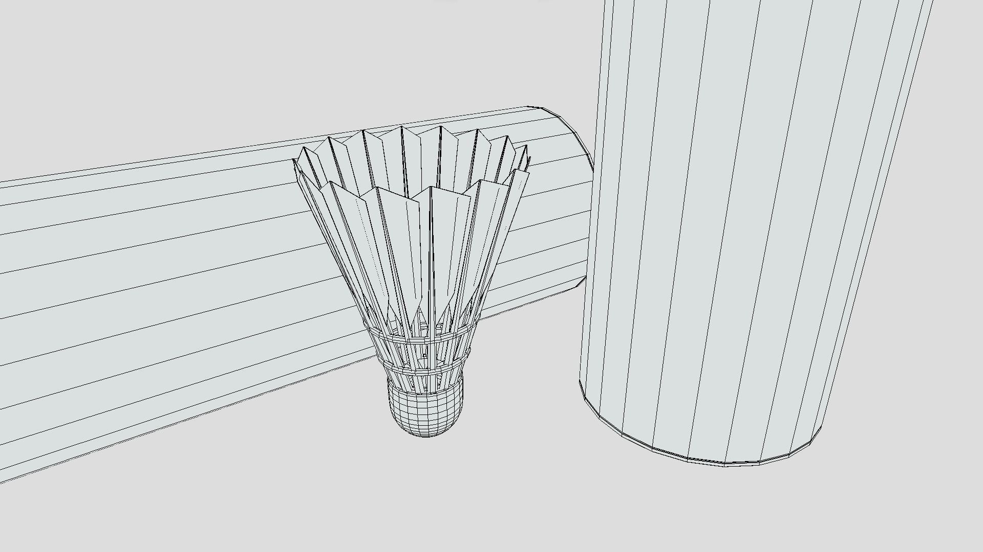 Badminton Shuttlecock Low-poly 3D model_5