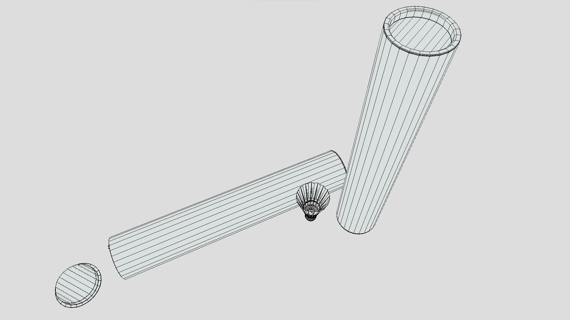 Badminton Shuttlecock Low-poly 3D model_6