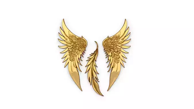 Wings Printable carved decor 02