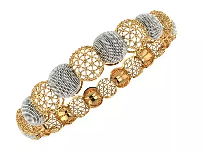 128 Golden Harmony Filigree Bangle Dome 