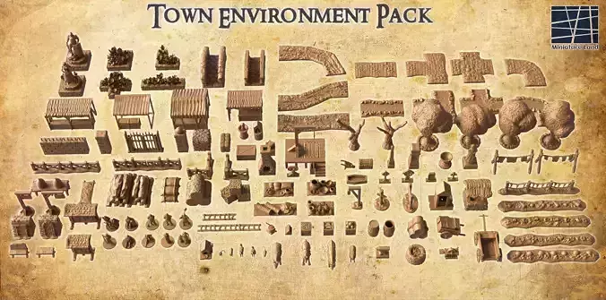 Town Environment Pack Tabletop Terrain 28 MM