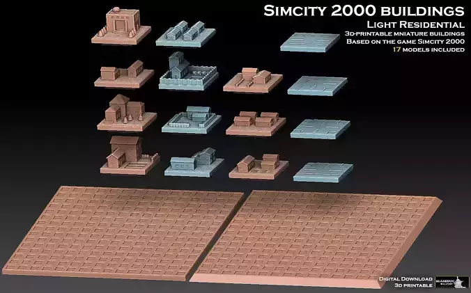 Simcity 2000 Buildings 3D print model