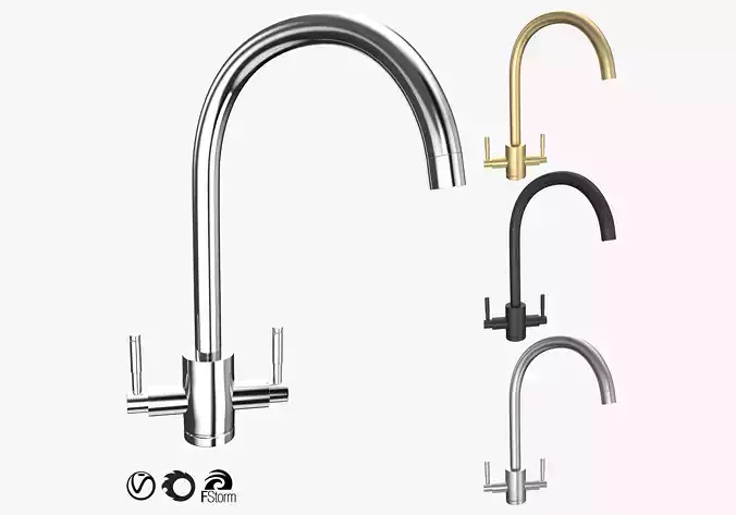 Tap Rangemaster Aquatrend Dual Lever Faucet  3D model