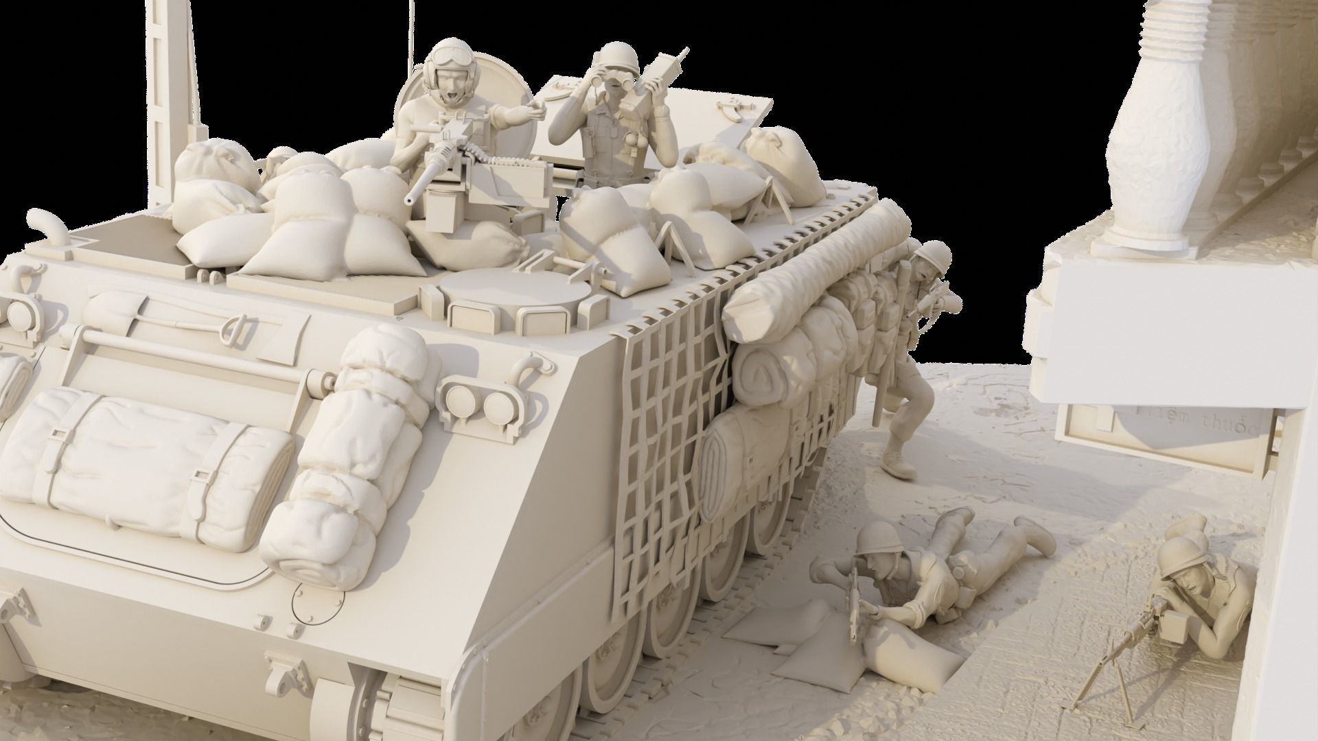 MA Models 3D Plot GIs Under Fire Diorama 1-35  3D print model_16