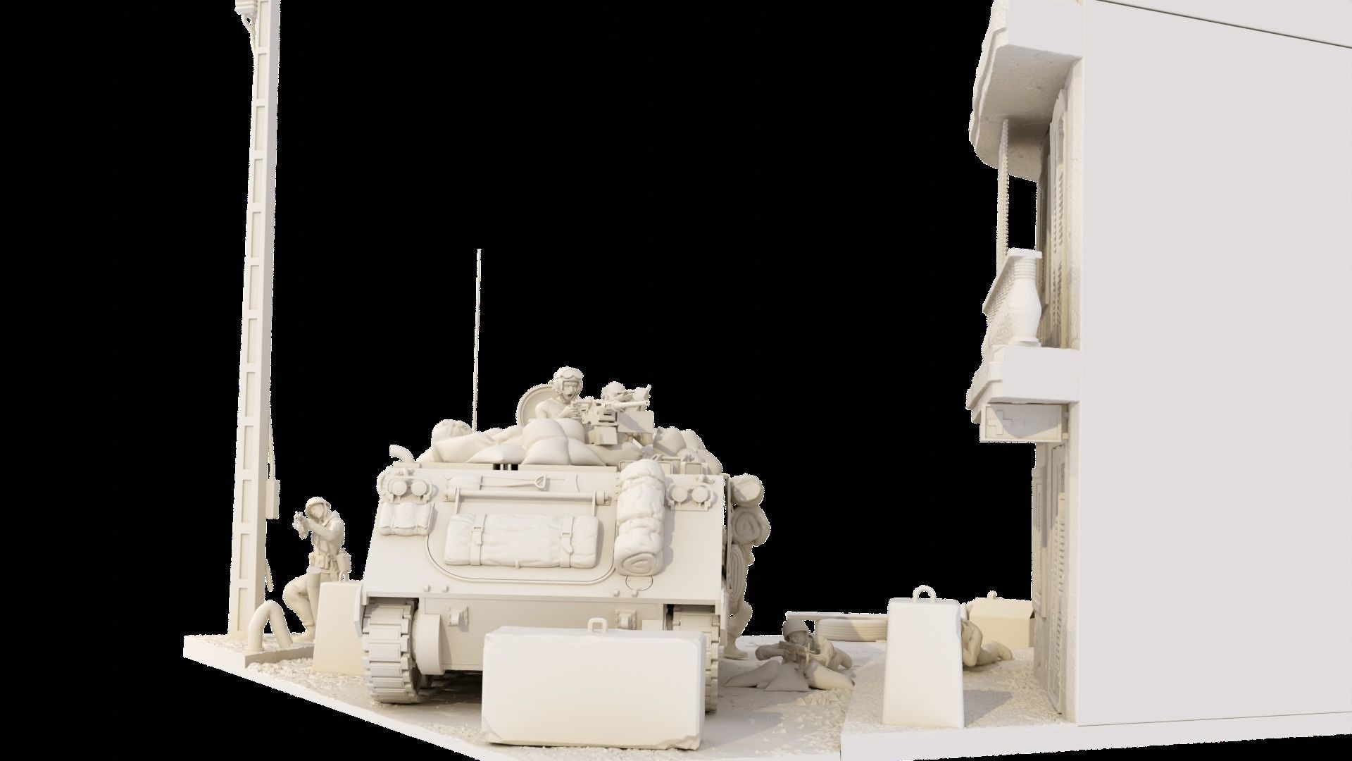 MA Models 3D Plot GIs Under Fire Diorama 1-35  3D print model_12