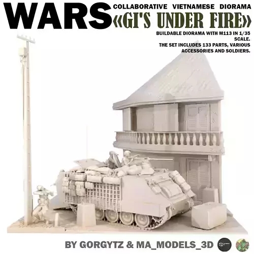 MA Models 3D Plot GIs Under Fire Diorama 1-35  3D print model