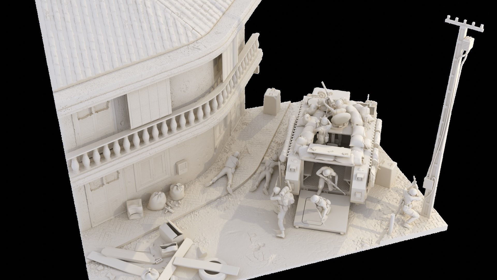 MA Models 3D Plot GIs Under Fire Diorama 1-35  3D print model_10