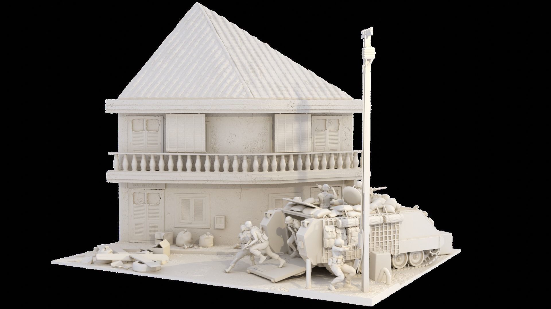 MA Models 3D Plot GIs Under Fire Diorama 1-35  3D print model_8