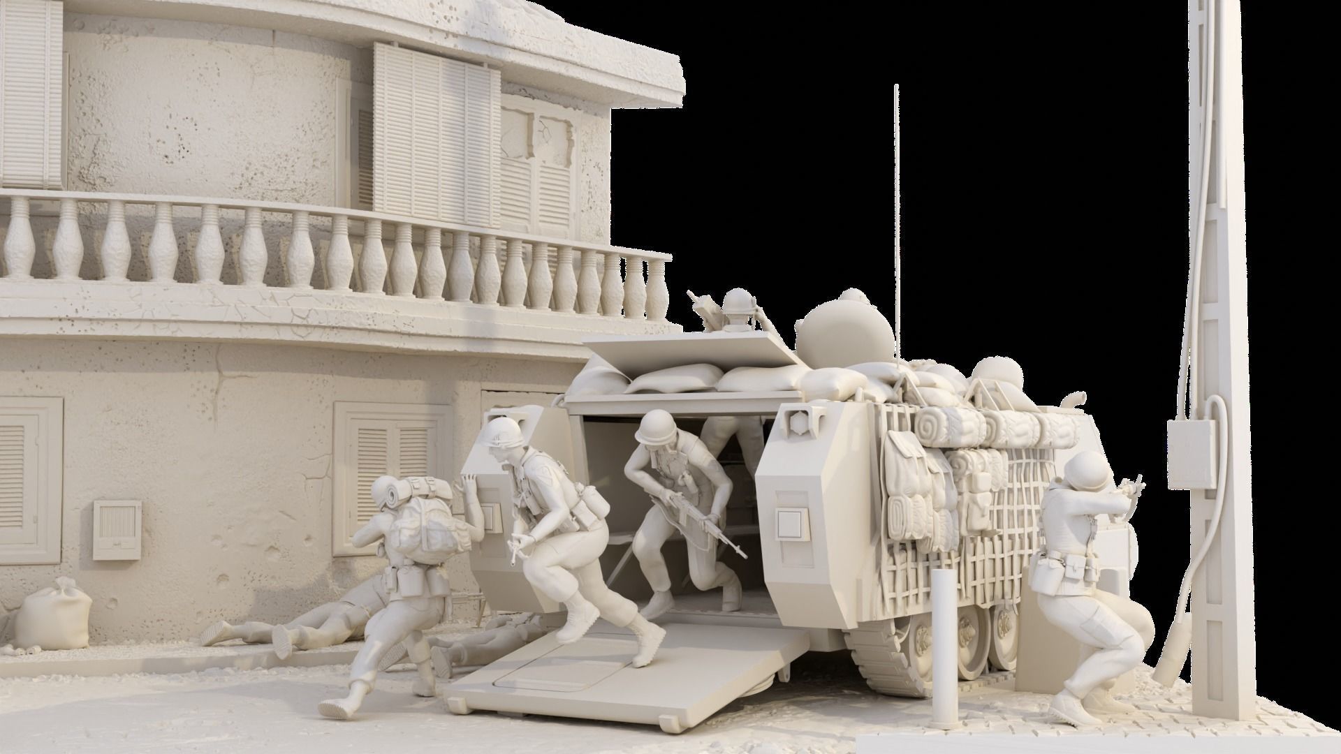 MA Models 3D Plot GIs Under Fire Diorama 1-35  3D print model_3