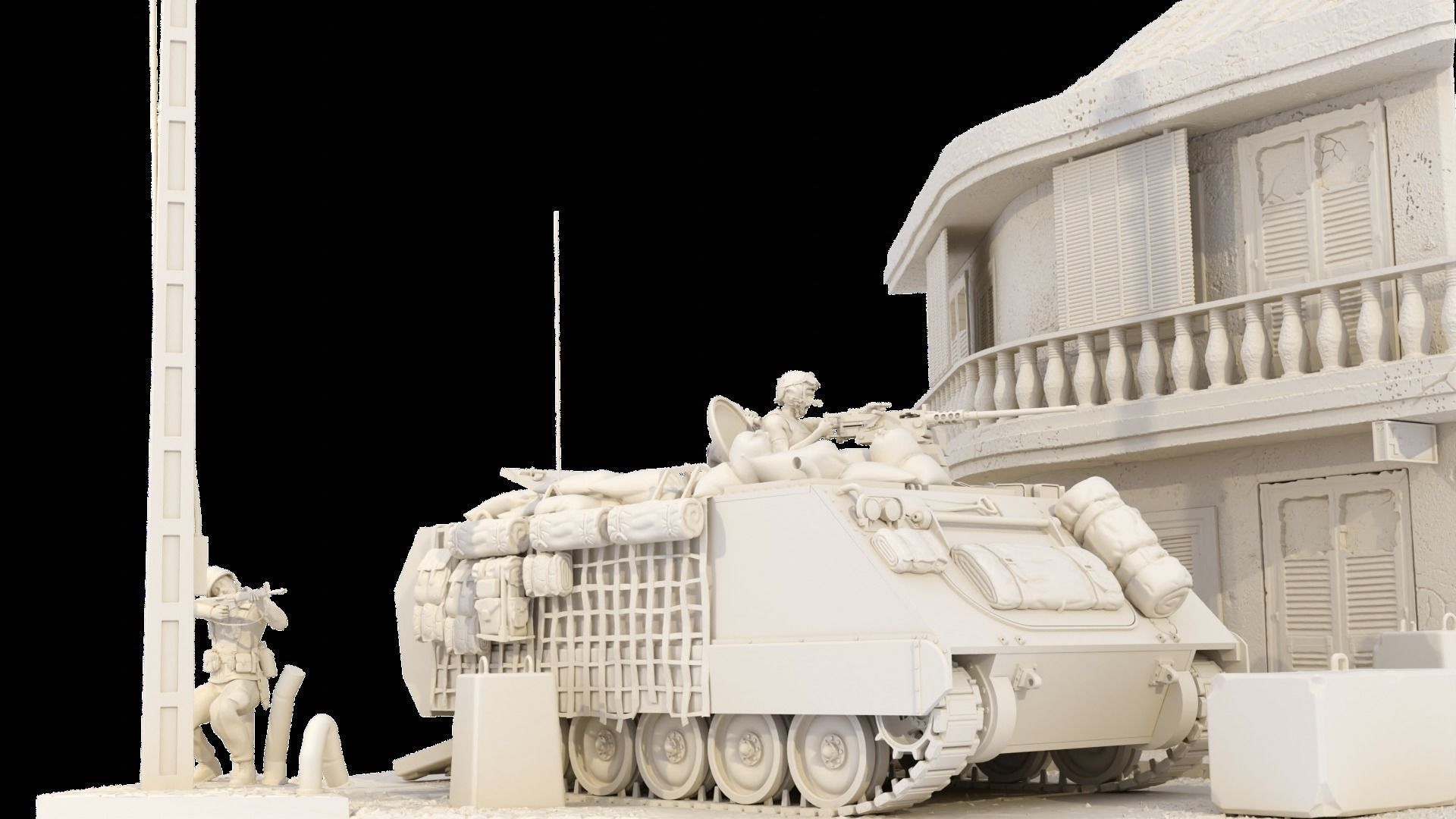 MA Models 3D Plot GIs Under Fire Diorama 1-35  3D print model_7