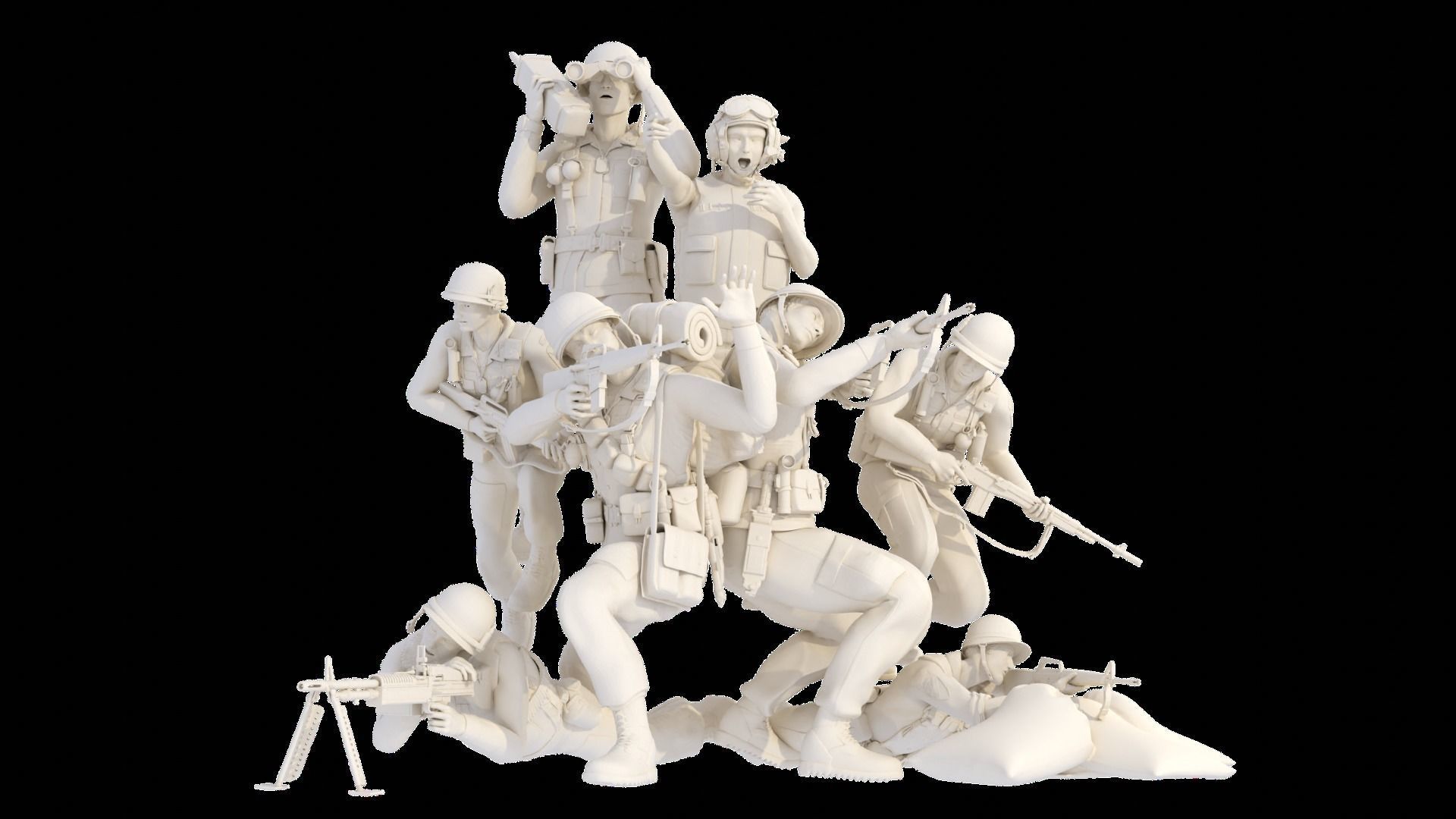 MA Models 3D Plot GIs Under Fire Diorama 1-35  3D print model_4