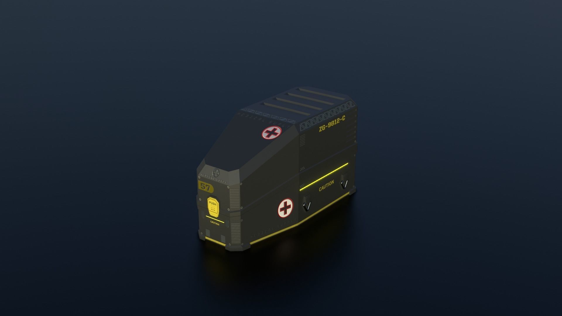 Sci-fi Crates  Low-poly 3D model_16