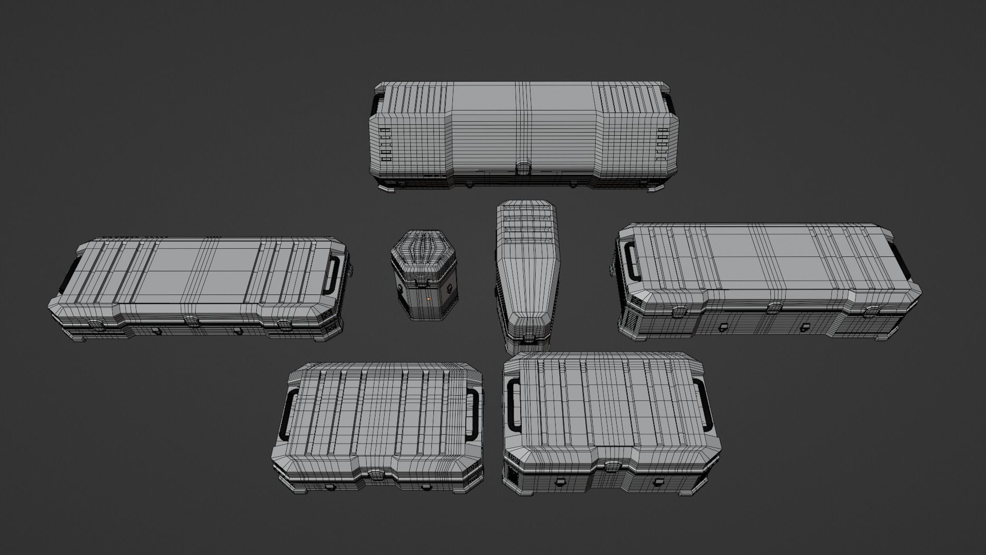 Sci-fi Crates  Low-poly 3D model_23