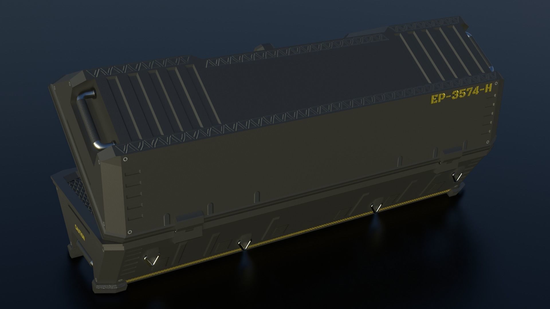 Sci-fi Crates  Low-poly 3D model_15