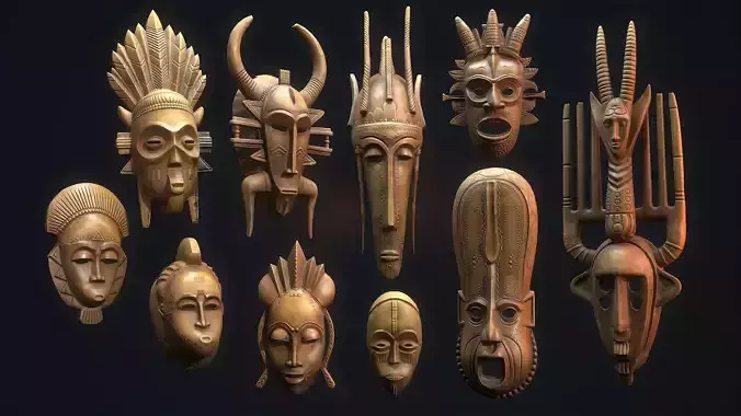 African tribal mask collection  